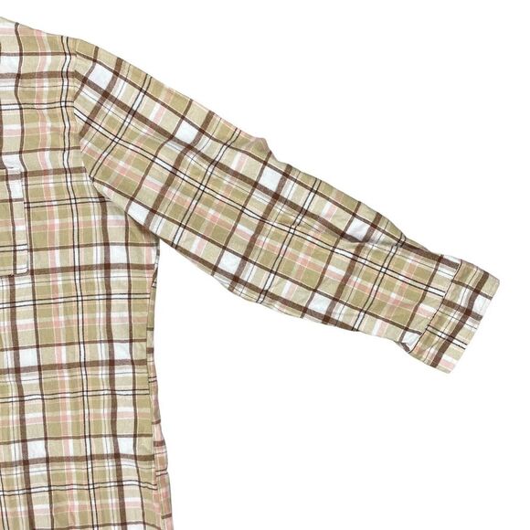 Cotton On Shirt Womens Large Tan Plaid Flannel Button Up Casual Outdoor Ladies - Picture 4 of 16